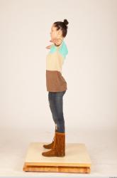 Whole Body Woman T poses Casual Slim Studio photo references